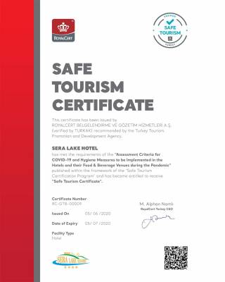 Safe Tourism Certificate - Sera Lake Resort Hotel Trabzon